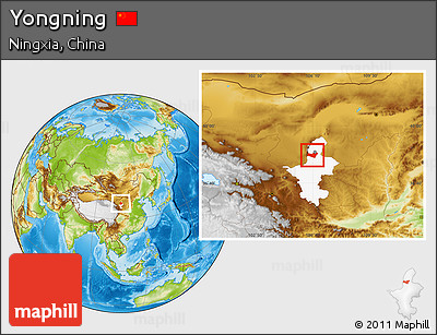 Physical Location Map of Yongning, highlighted parent region