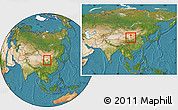 Satellite Location Map of Yongning, within the entire country
