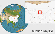 Satellite Location Map of Yongning, highlighted country