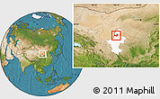 Satellite Location Map of Yongning, highlighted parent region