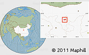 Savanna Style Location Map of Yongning, highlighted country, hill shading