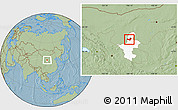 Savanna Style Location Map of Yongning, highlighted parent region, hill shading