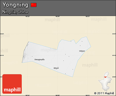 Classic Style Map of Yongning, single color outside