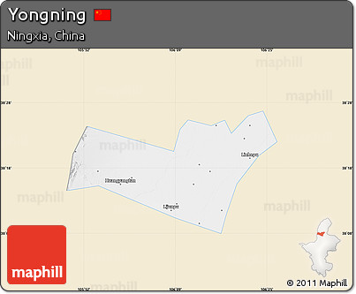 Classic Style Map of Yongning, single color outside