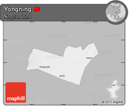 Gray Map of Yongning, single color outside