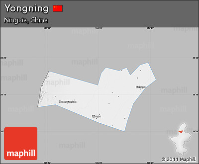 Gray Map of Yongning, single color outside