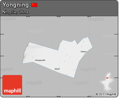 Gray Map of Yongning, single color outside