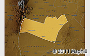 Physical Map of Yongning, darken