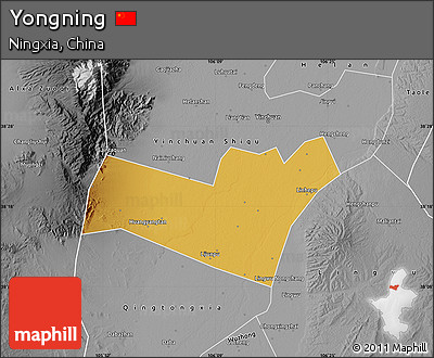 Physical Map of Yongning, desaturated