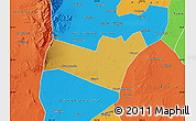 Physical Map of Yongning, political outside