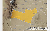 Physical Map of Yongning, semi-desaturated