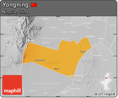 Political Map of Yongning, lighten, desaturated