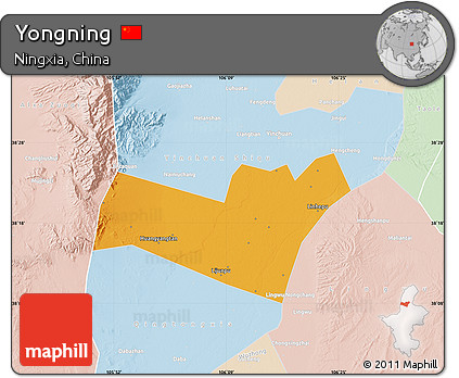 Political Map of Yongning, lighten