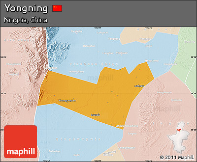 Political Map of Yongning, lighten