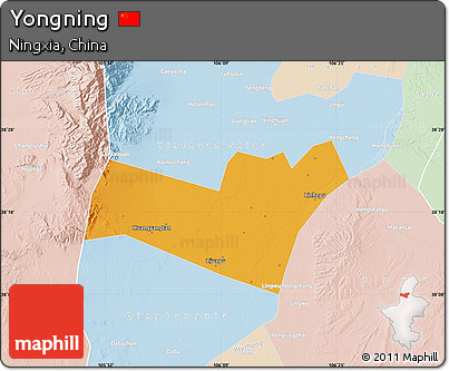 Political Map of Yongning, lighten