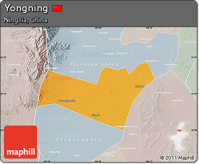 Political Map of Yongning, lighten, semi-desaturated
