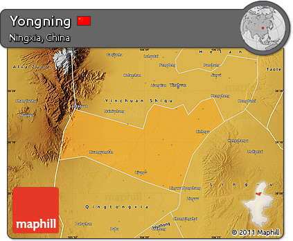 Political Map of Yongning, physical outside