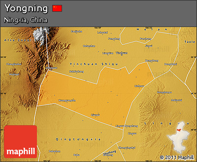 Political Map of Yongning, physical outside