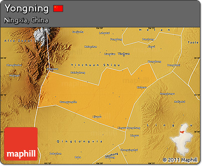 Political Map of Yongning, physical outside