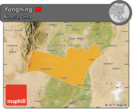 Political Map of Yongning, satellite outside