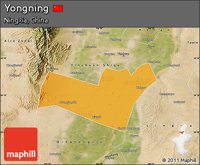 Political Map of Yongning, satellite outside