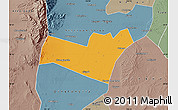 Political Map of Yongning, semi-desaturated