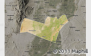 Satellite Map of Yongning, darken, semi-desaturated