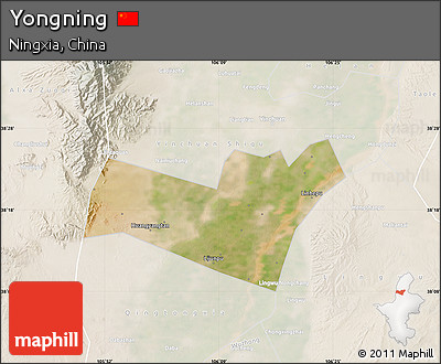 Satellite Map of Yongning, lighten