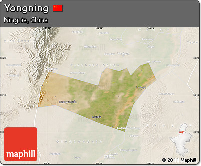 Satellite Map of Yongning, lighten