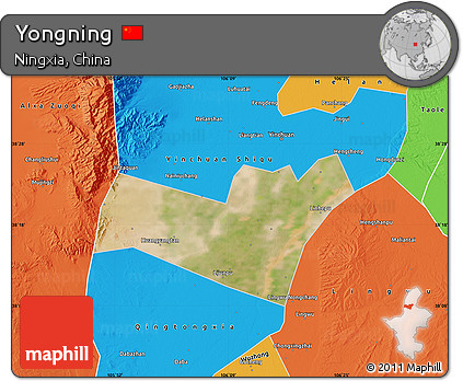 Satellite Map of Yongning, political outside