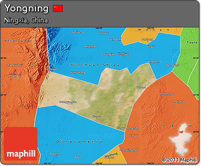 Satellite Map of Yongning, political outside