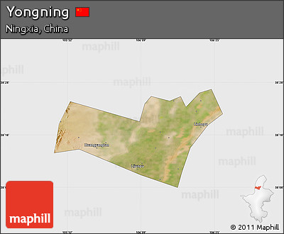 Satellite Map of Yongning, single color outside
