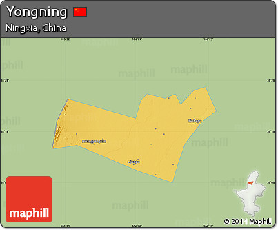 Savanna Style Map of Yongning, single color outside