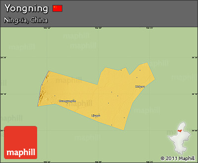 Savanna Style Map of Yongning, single color outside