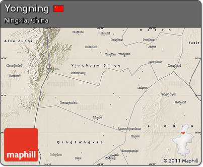 Shaded Relief Map of Yongning