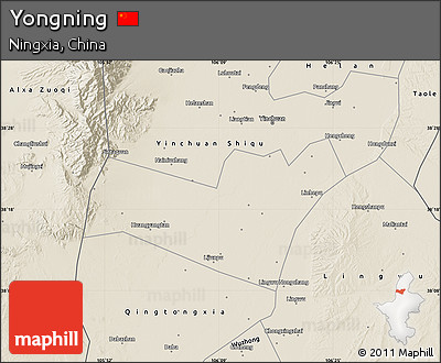 Shaded Relief Map of Yongning