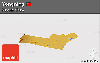 Physical Panoramic Map of Yongning, cropped outside