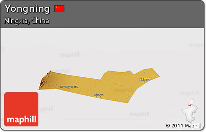 Physical Panoramic Map of Yongning, cropped outside