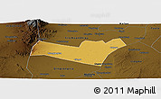 Physical Panoramic Map of Yongning, darken
