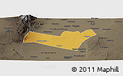 Physical Panoramic Map of Yongning, darken, semi-desaturated