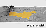 Physical Panoramic Map of Yongning, desaturated