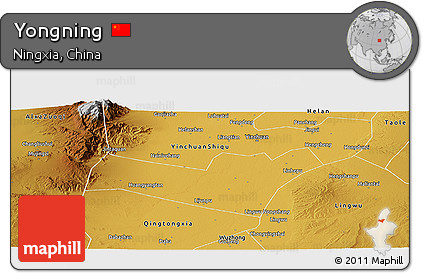 Physical Panoramic Map of Yongning