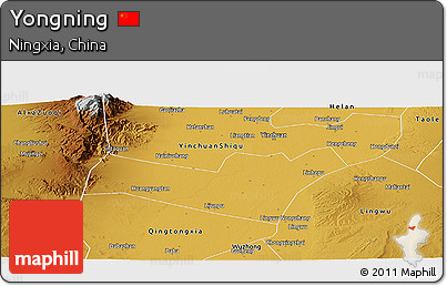 Physical Panoramic Map of Yongning