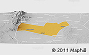 Physical Panoramic Map of Yongning, lighten, desaturated
