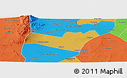 Physical Panoramic Map of Yongning, political outside