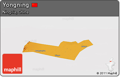 Political Panoramic Map of Yongning, cropped outside