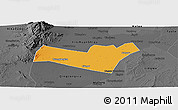 Political Panoramic Map of Yongning, darken, desaturated