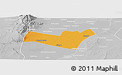 Political Panoramic Map of Yongning, lighten, desaturated