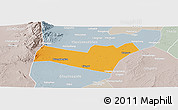 Political Panoramic Map of Yongning, lighten, semi-desaturated