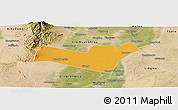 Political Panoramic Map of Yongning, satellite outside